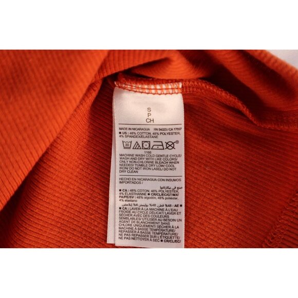 Old Navy‎ Women's Rust Orange Ribbed Knit Long Sleeve Top Size Small - Picture 6 of 12